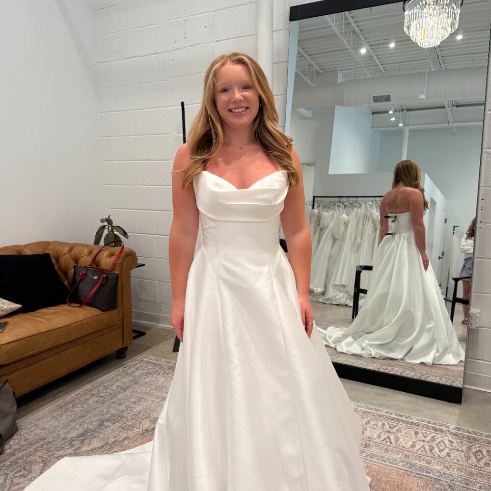 NWT! Never worn,Jenny Yoo Romina Strapless Cowl-Neck A-Line Taffeta Wedding Gown